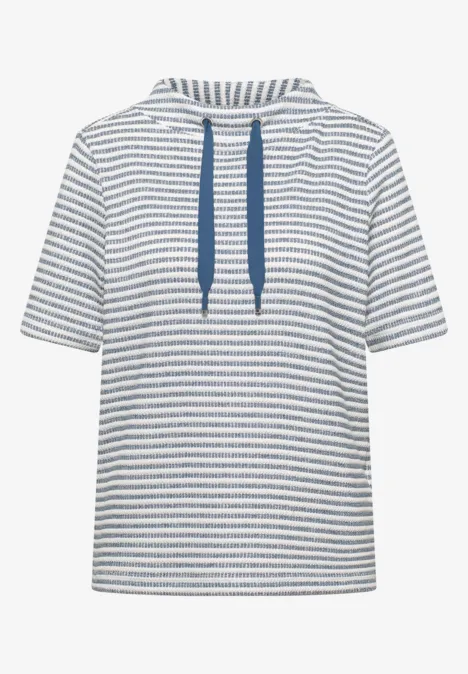 T-shirt à col funky et structure sporty denim blue