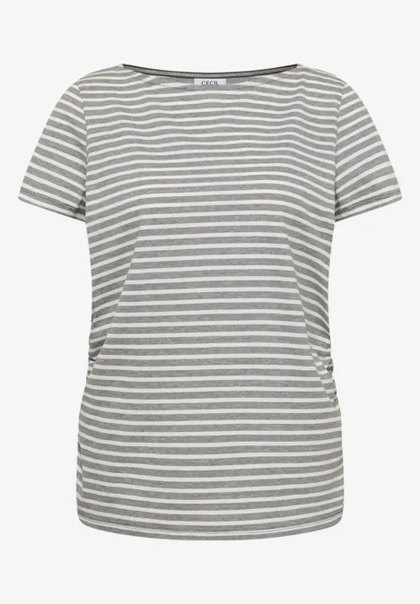 Kurzarm Shirt mit seitlicher Raffung khaki Kurzarm Shirt mit seitlicher Raffung khaki