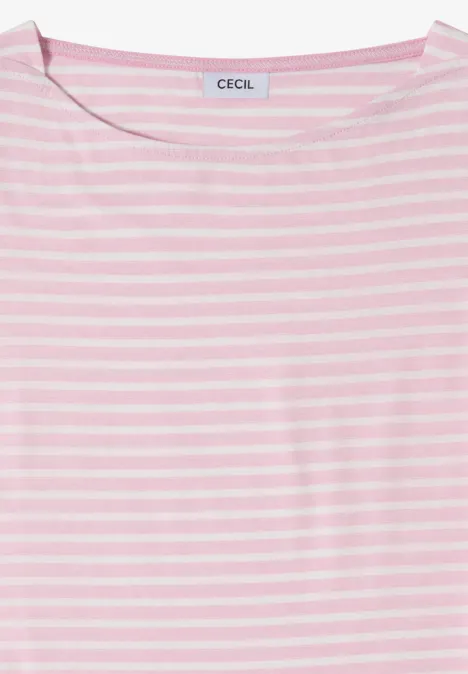 Kurzarm Shirt mit seitlicher Raffung light blush rose