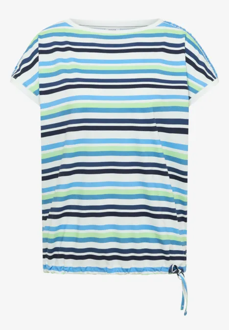 T-Shirt mit Rundhals und Raffung sporty denim blue