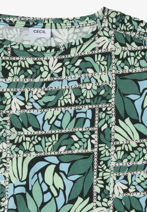 T-shirt à manches courtes avec imprimé patchwork raw khaki