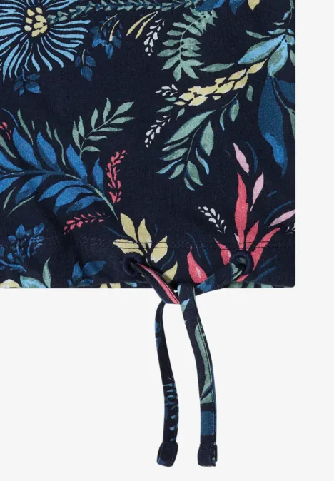 Shirt met ronde hals en rimpels universal blue