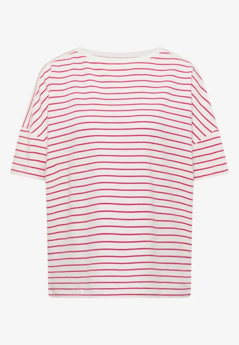 T-Shirt mit Boatneck und Streifen beetroot pink T-Shirt mit Boatneck und Streifen beetroot pink