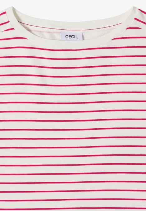 T-Shirt mit Boatneck und Streifen beetroot pink T-Shirt mit Boatneck und Streifen beetroot pink