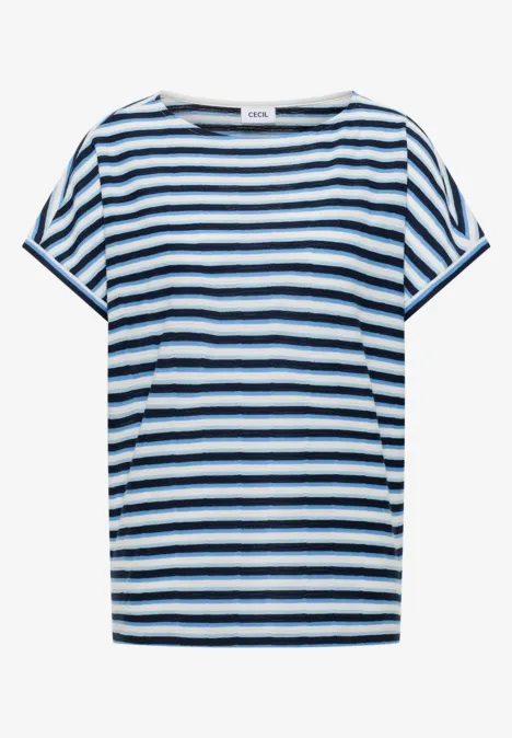 T-Shirt mit mehrfarbigen Streifen urban navy blue
