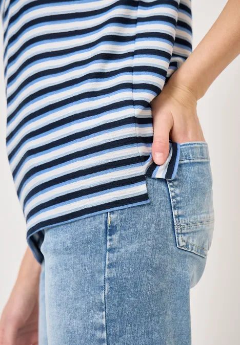 T-Shirt mit mehrfarbigen Streifen urban navy blue