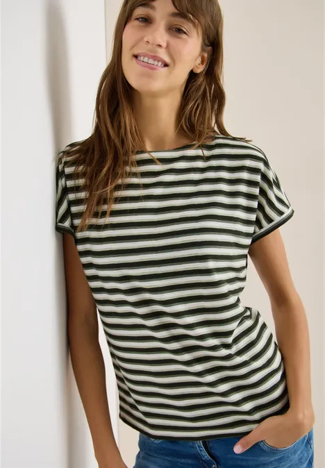 T-shirt à rayures raw khaki