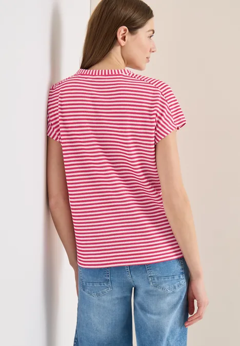 T-shirt à rayures beetroot pink