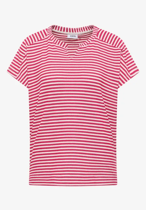 T-shirt à rayures beetroot pink