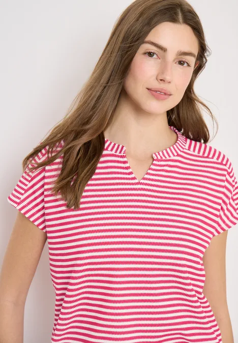 T-shirt à rayures beetroot pink