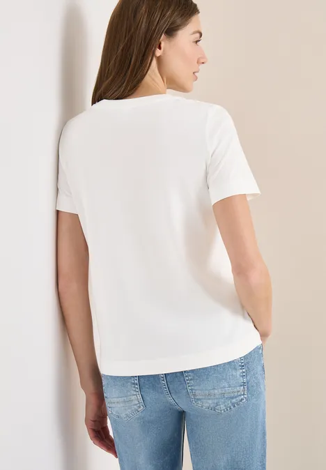 T-shirt basique avec impression sur le devant vanilla white