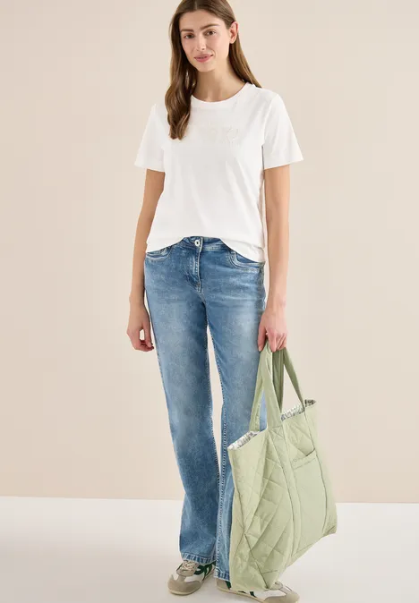 T-shirt basique avec impression sur le devant vanilla white