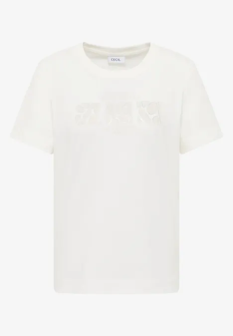 T-shirt basique avec impression sur le devant vanilla white
