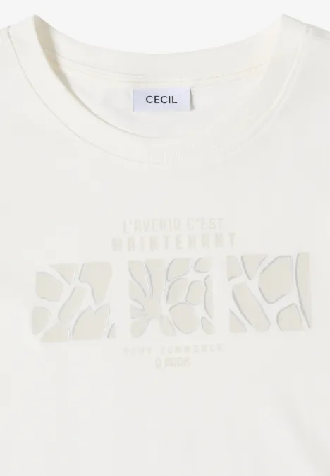T-shirt basique avec impression sur le devant vanilla white
