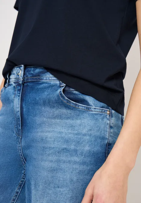 Basic T-Shirt mit Rundhals und Print universal blue