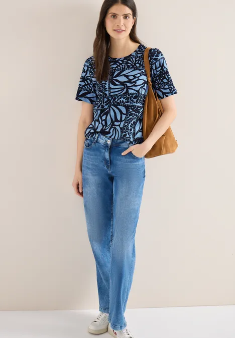 T-shirt avec imprimé patchwork universal blue