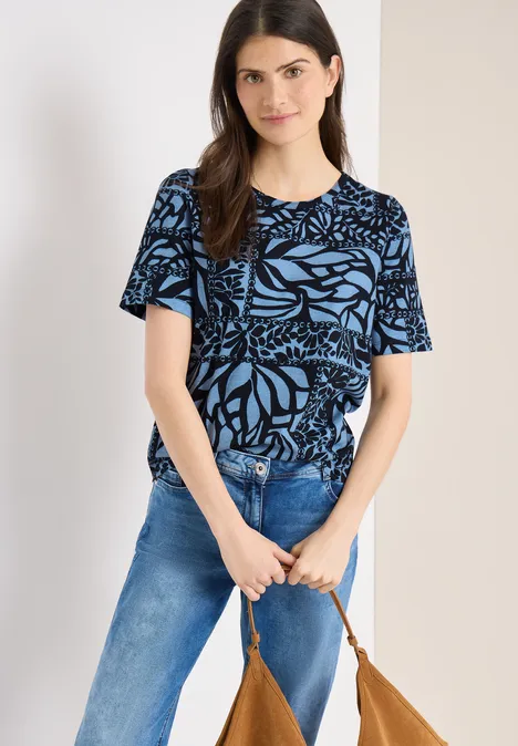 T-shirt avec imprimé patchwork universal blue