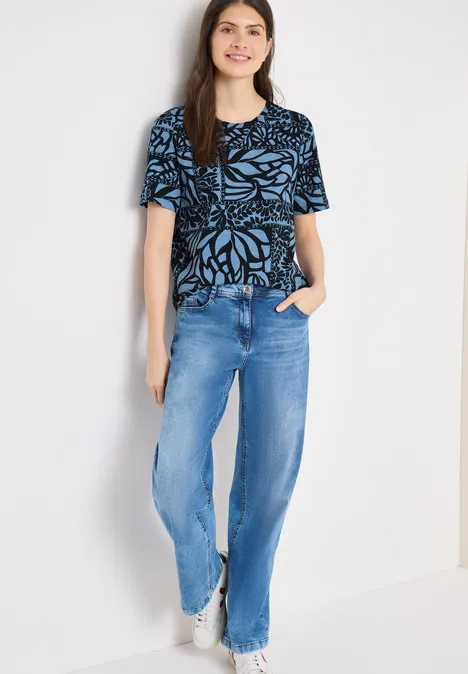 T-shirt avec imprimé patchwork universal blue