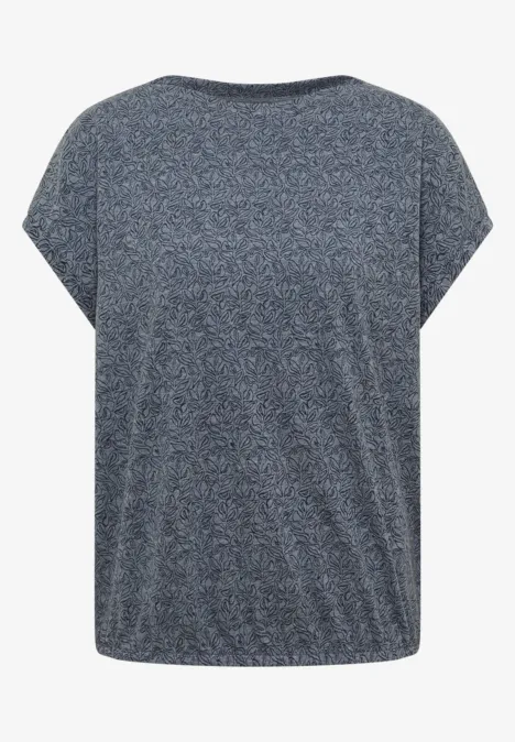 Shirt im Ausbrenner-Look mit Boatneck universal blue melange