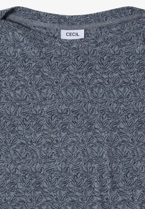 Shirt im Ausbrenner-Look mit Boatneck universal blue melange