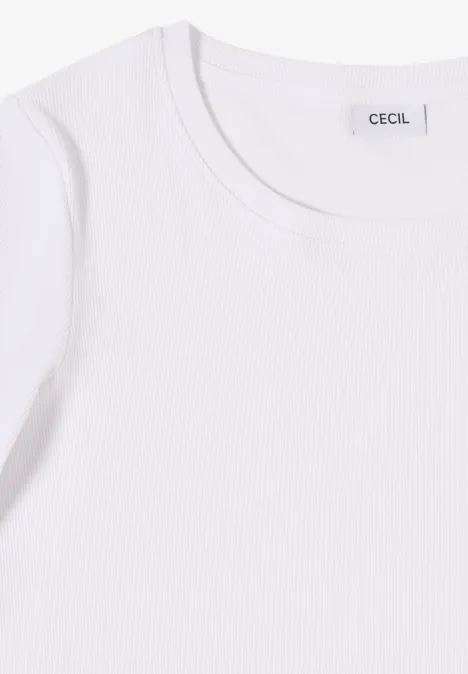T-shirt basique à structure côtelée White