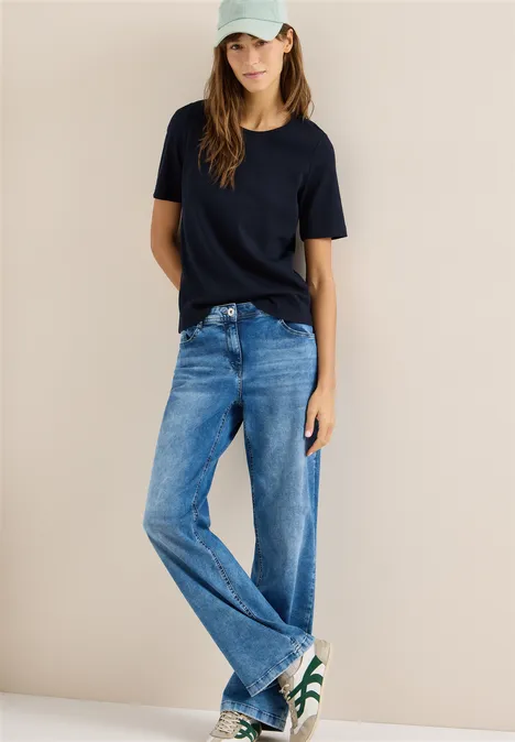 T-shirt basique à structure côtelée universal blue