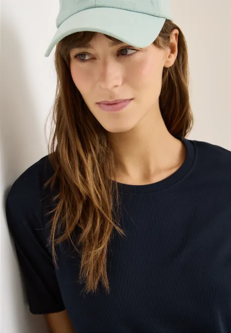 T-shirt basique à structure côtelée universal blue