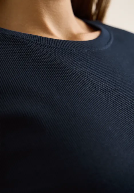 T-shirt basique à structure côtelée universal blue