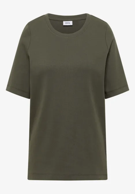 Basic Rippstruktur T-Shirt khaki Basic Rippstruktur T-Shirt khaki