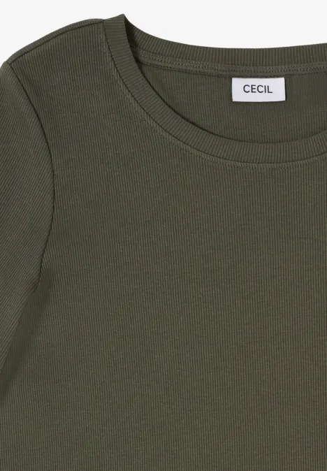 Basic Rippstruktur T-Shirt khaki Basic Rippstruktur T-Shirt khaki