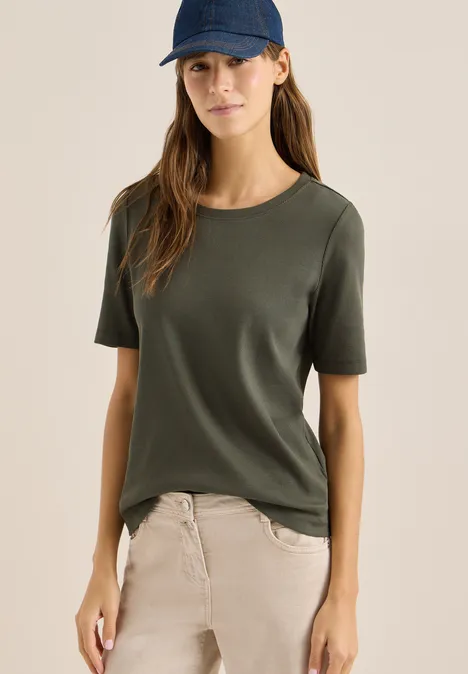 Basic Rippstruktur T-Shirt khaki Basic Rippstruktur T-Shirt khaki