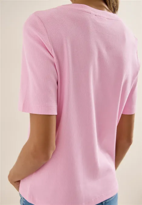 T-shirt basique à structure côtelée light blush rose T-shirt basique à structure côtelée light blush rose