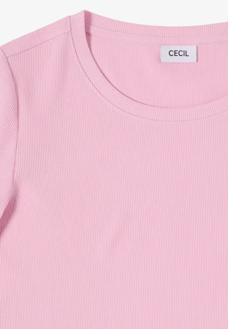 T-shirt basique à structure côtelée light blush rose T-shirt basique à structure côtelée light blush rose
