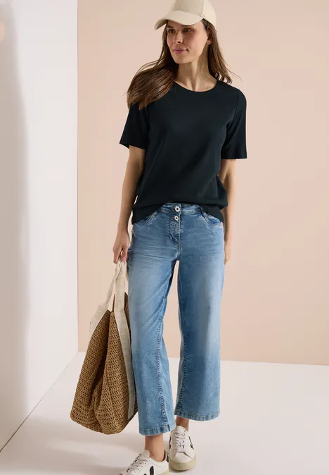 T-shirt basique à structure côtelée palm breeze green