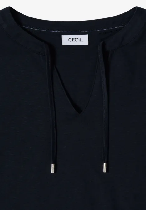 Shirt met korte mouwen en gespleten hals universal blue