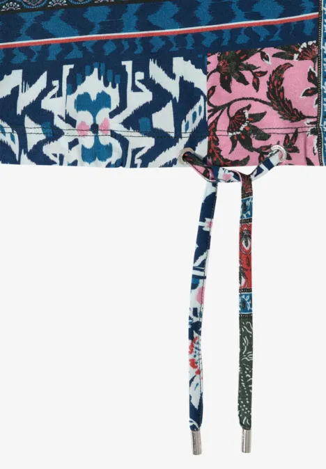 Shirt mit Boat Neck und Patchwork-Print khaki Shirt mit Boat Neck und Patchwork-Print khaki