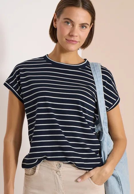 T-Shirt mit Rundhals und Streifen universal blue T-Shirt mit Rundhals und Streifen universal blue