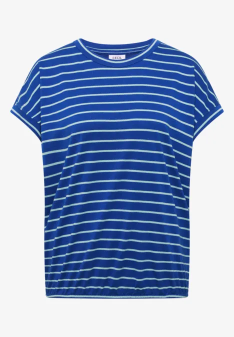 Shirt met ronde hals en strepen surf blue
