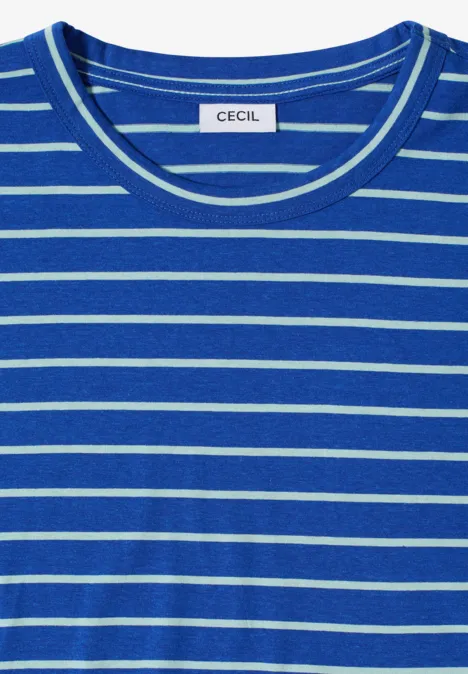Shirt met ronde hals en strepen surf blue