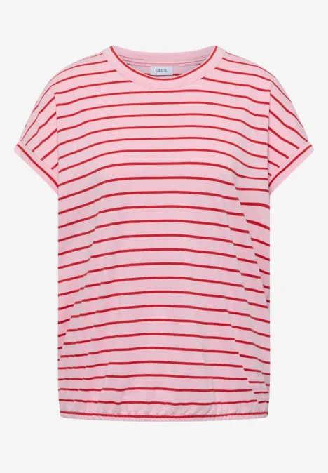 Koszulka z okrągłym dekoltem i w paski light blush rose