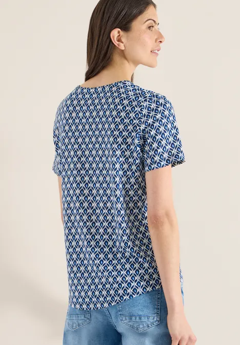 Basic Shirt met minimale print universal blue