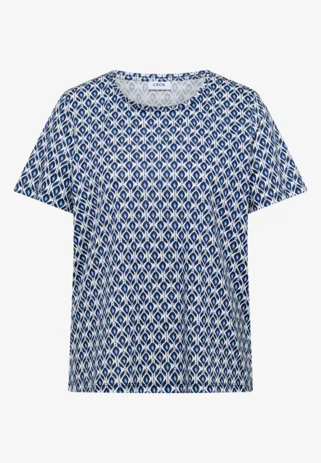 Basic Shirt met minimale print universal blue