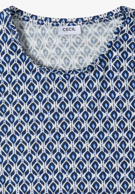 Basic Shirt met minimale print universal blue