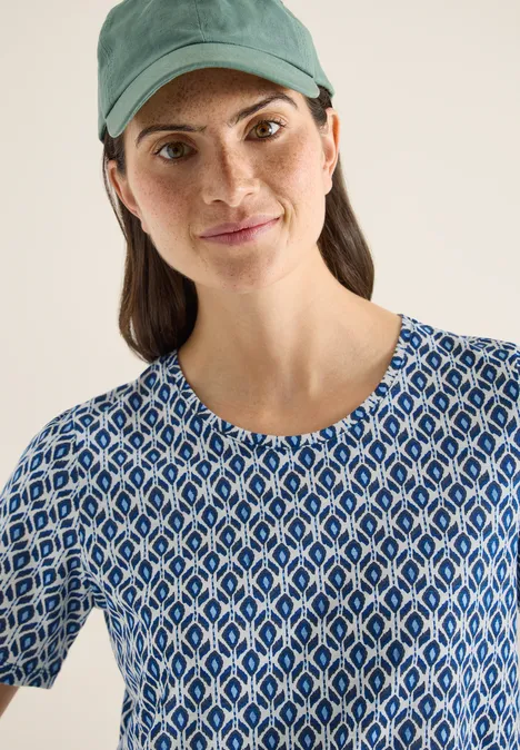 Basic Shirt met minimale print universal blue