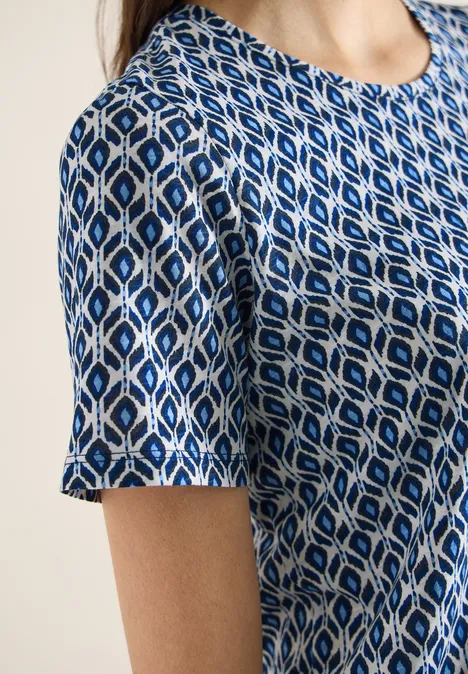 Basic Shirt met minimale print universal blue