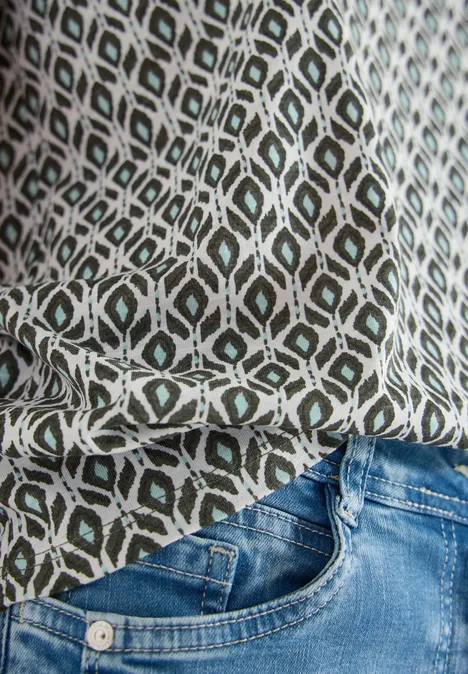 Basic T-Shirt mit Minimal Print khaki