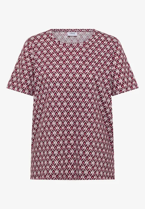 Basic Shirt met minimale print sweet grape red