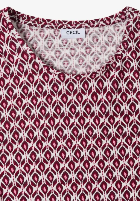 Basic Shirt met minimale print sweet grape red