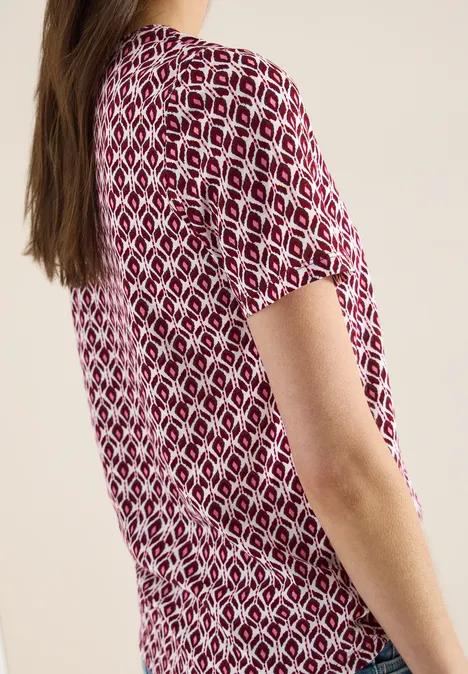 Basic Shirt met minimale print sweet grape red