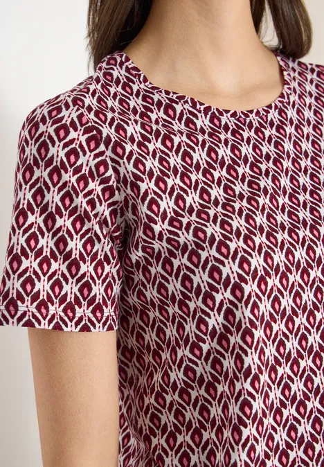 Basic Shirt met minimale print sweet grape red